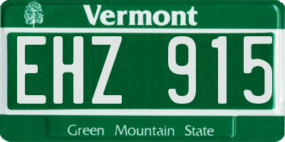 VT license plate EHZ915