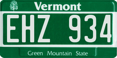 VT license plate EHZ934