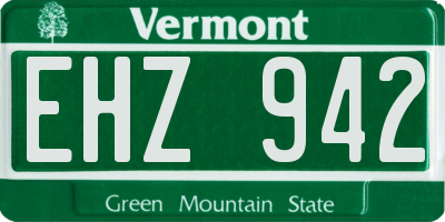 VT license plate EHZ942