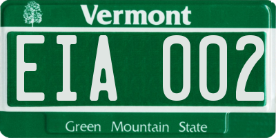 VT license plate EIA002