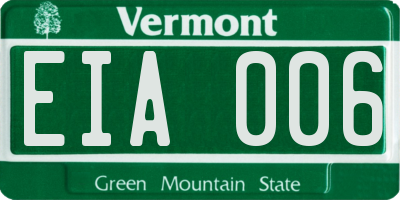 VT license plate EIA006