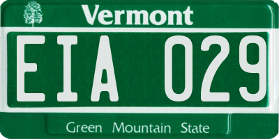 VT license plate EIA029