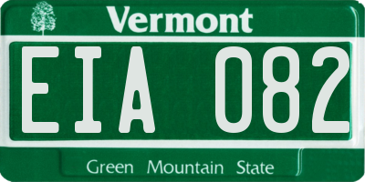 VT license plate EIA082