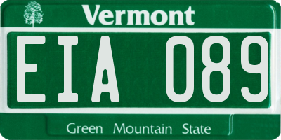 VT license plate EIA089