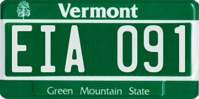 VT license plate EIA091