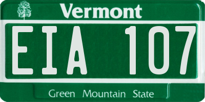 VT license plate EIA107