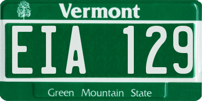 VT license plate EIA129
