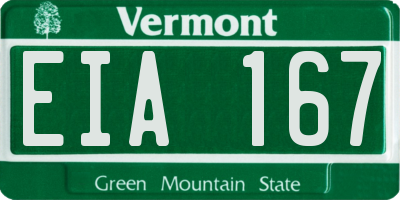 VT license plate EIA167