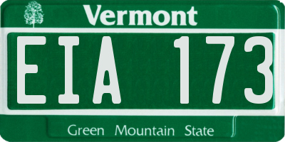 VT license plate EIA173