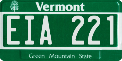 VT license plate EIA221