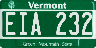 VT license plate EIA232