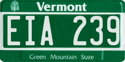 VT license plate EIA239