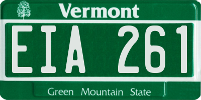 VT license plate EIA261