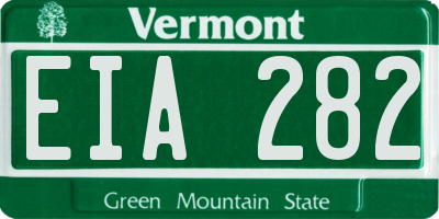 VT license plate EIA282
