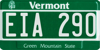 VT license plate EIA290