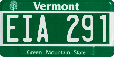 VT license plate EIA291