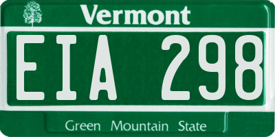 VT license plate EIA298