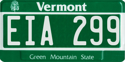 VT license plate EIA299