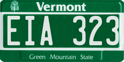 VT license plate EIA323