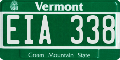 VT license plate EIA338