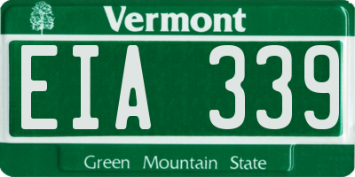 VT license plate EIA339