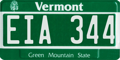 VT license plate EIA344