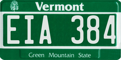 VT license plate EIA384