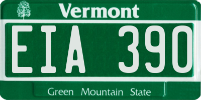 VT license plate EIA390