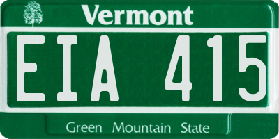 VT license plate EIA415