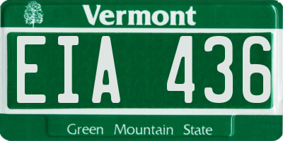 VT license plate EIA436