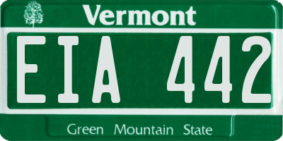 VT license plate EIA442