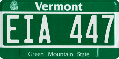 VT license plate EIA447