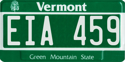 VT license plate EIA459