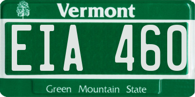 VT license plate EIA460