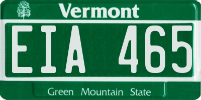 VT license plate EIA465