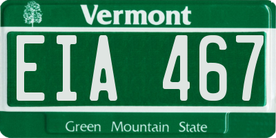 VT license plate EIA467
