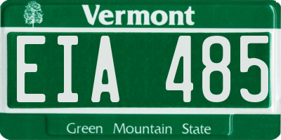 VT license plate EIA485