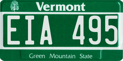VT license plate EIA495