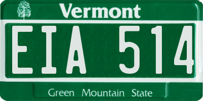 VT license plate EIA514