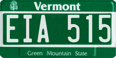 VT license plate EIA515