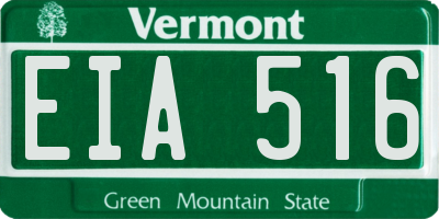 VT license plate EIA516