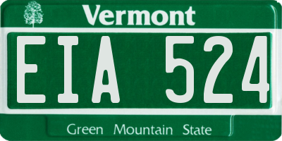 VT license plate EIA524