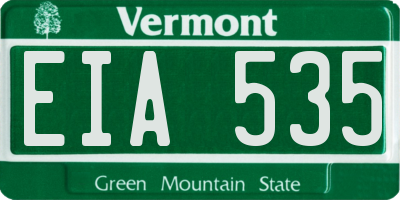 VT license plate EIA535
