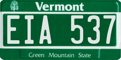 VT license plate EIA537
