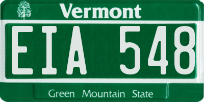 VT license plate EIA548