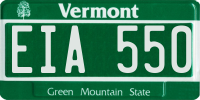 VT license plate EIA550