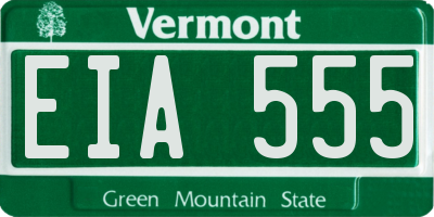 VT license plate EIA555