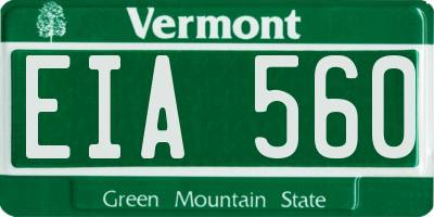 VT license plate EIA560