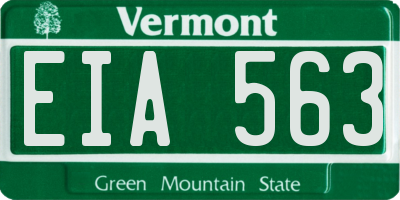 VT license plate EIA563