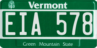 VT license plate EIA578